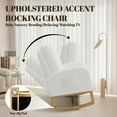 thumbnail image 4 of Nursery Rocking Chair, Rocking Chair Nursery for Mom, Comfy Upholstered Nursery Rocker with High Back & Pocket, Modern Wingback Accent Chair for Reading Living Room Bedroom, 4 of 7