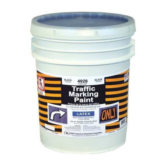 Rae Traffic Zone Marking Paint, 5 gal., Black, Latex Acrylic -Based 4928-05