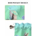 thumbnail image 6 of Teal Green Hummingbirds 2 Panel Kitchen Curtains for Small Windows, Spring Watercolor Flowers Plant Bathroom Tier Curtain, Short Window Treatment for Bedroom/Living Room 55"x36", 6 of 6