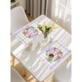 thumbnail image 5 of Happy Easter Placemats Set of 12, Spring Flower Pastoral Butterfly Colorful Stripes Placemats for Dining Table, Place Mats for Kitchen Tabletop, Waterproof Wipeable Dining Table Mats Set, 5 of 9