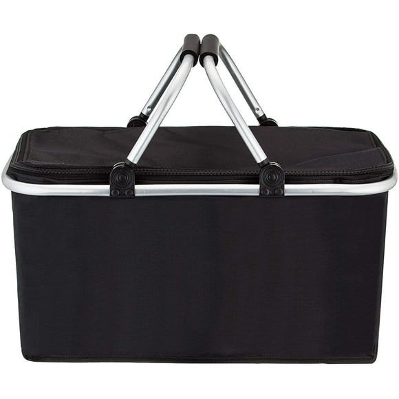 Large Insulated Picnic Basket, Water Resistant & Leakproof Collapsible Portable Cooler Basket Set
