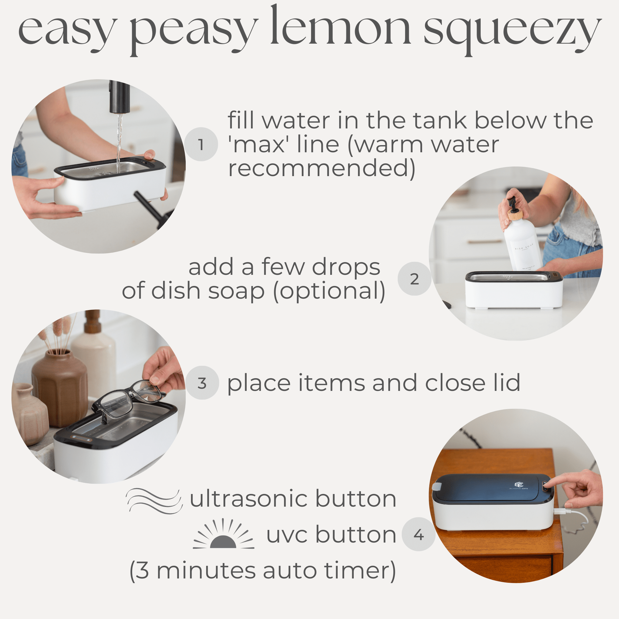 Ultrasonic Jewelry Cleaner & UVC Professional Sterilizer Machine, 550ml 46KHz Power Portable Ultra Sonic Cleaner for Cleaning Glasses, Watches, Coins, Makeup, Dentures