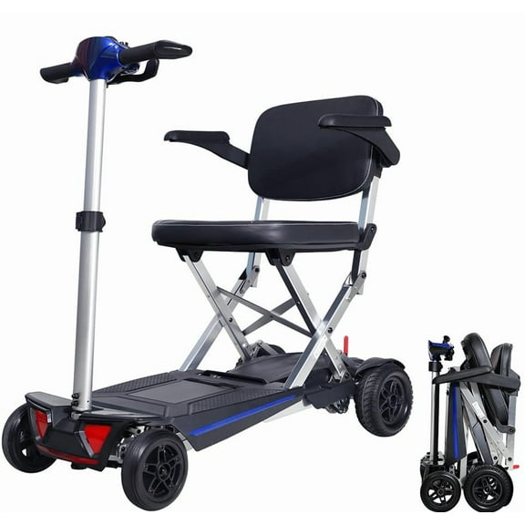 Anykoon Powered Lightweight Manual Folding Mobility Scooter with 4-Wheel and Variable Speed Modes for Adults and Seniors.Elegant Design For Easy Travel