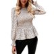 thumbnail image 2 of Top tipo túnica con puños ahumados, Top tipo túnica para mujer, Blusa informal plisada acampanada, Top tipo túnica informal para mujer, compacto y ligero, 2 of 7
