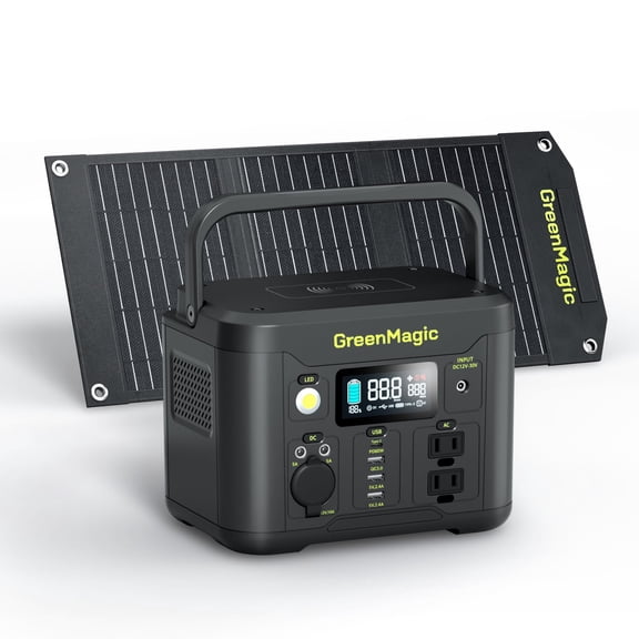 330W Portable Power Station Kit with 20W Solar Panel, 227Wh Lithium Battery, Fast PD USB, 120V Pure Sine Wave AC, Solar Generator for Camping, RV, Travel, Home Backup