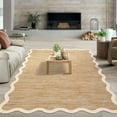 thumbnail image 4 of 6*9FT Washable Living Room Rug, Non-Slip and Soft Bedroom Rug,Low Pile, Foldable, Stain Resistant. Camel, 4 of 14