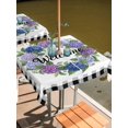 thumbnail image 2 of Outdoor Tablecloth with Umbrella Hole for Patio/Picnic/Party/Camping, Hydrangea Wreath Waterproof Table Cloth Square Cover Washable, Spring Watercolor Floral Botanical Black Plaid (60"x 60"), 2 of 8