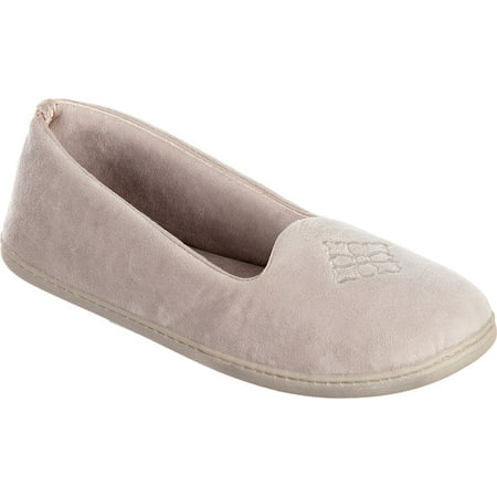 

Dearfoams Womens Rebecca Microfiber Velour Closed Back Slipper