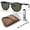 Polished Black Frame | Dark Green Lens, variant on RB4306 POLARIZED Square-Round Shaped Sunglasses for Men & Women - Includes Official Rayban Eyewear Kit - Ideal Formal & Casual Wear Sunglasses - B-15 Brown Lens