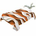 thumbnail image 2 of Burnt Orange White Moire Table Cloth Waterproof Tablecloths, Modern Abstract Art Tablecloth Dining Table Cover for Kitchen Party Tabletop Outdoor, Rectangle Tablecloth 52x70 Inch, 2 of 9