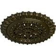 thumbnail image 3 of Ekena Millwork 18 1/2"OD x 7/8"ID x 1 1/2"P Sellek Ceiling Medallion (Fits Canopies up to 1 1/8"), Hand-Painted Green Gold, 3 of 5