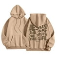 thumbnail image 3 of Jesus The Way The Truth The Life Hoodies for Women Long Sleeve Christian Hooded Sweatshirt with Pockets Pullover Tops, 3 of 6