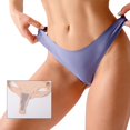 thumbnail image 2 of Gibobby Calzones para mujer sexy Paquete de 3 ropa interior deportiva transpirable sin costuras de color sólido para mujer Tanga de cintura media para mujer(Azul,M), 2 of 4
