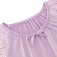 thumbnail image 4 of Aridak Girls Nightgowns Cute Princess Sleepwear Flutter Sleeve Pajamas Nightie Dress Purple 5-12 Years, 4 of 7