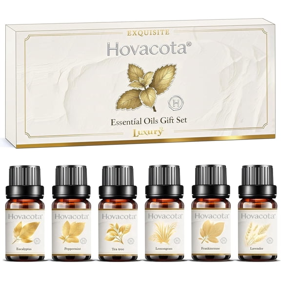 Nature Fragrance Oil Set, 10ML*6PCS Gift Oil Set for DIY Perfume Diffuser Scented Candle Soap Included Frankincense,Lavender,Eucalyptus, Lemongrass,Mint,Tea Tree