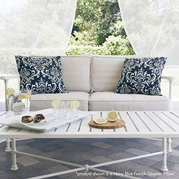 Majestic Home Goods Navy Blue French Quarter Indoor/Outdoor Large Pillow 20" L x 8" W x 20" H