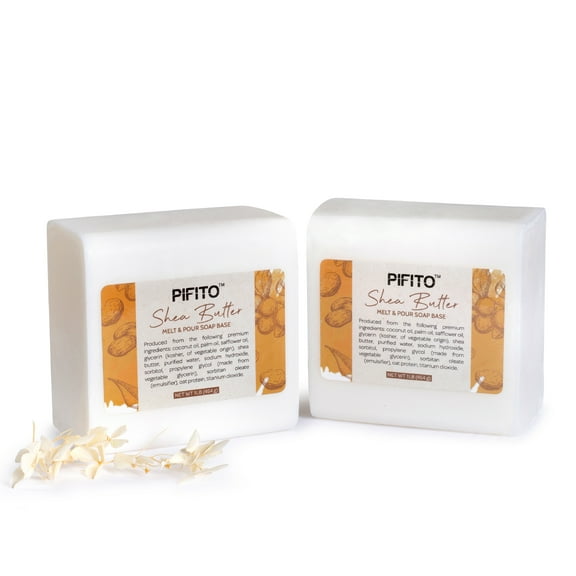 Pifito Shea Butter Melt and Pour Soap Base (2 lb) │ Premium 100% Natural Glycerin Soap Base │ Luxurious Soap Making Supplies