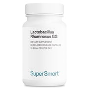 SuperSmart Lactobacillus Rhamnosus GG 10 Billion CFU per Day (LGG Probiotic with Inulin) - L. Rhamnosus Supplement | Non-GMO & Gluten Free - 60 DR Capsules