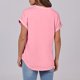 thumbnail image 4 of Blusas para las Mujeres Casual Verano Botón Sólido V-Cuello Suelto Camiseta, Moda Algodón/Lino Mezcla Blusa, 4 of 9