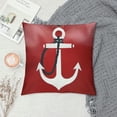 thumbnail image 2 of Shangniulu Throw Pillow Covers White Boat Nautical Tool on Blue Red Background Square Pillowcases for Home Decor Sofa Car Bedroom Pillow case White, 2 of 5