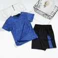 thumbnail image 2 of Kids Summer Outfits Short Sleeve Athletic Boys Shirts and Mesh Kids Soccer Shorts 2pc Soccer Clothes for Girls 7-8 Years, 2 of 4