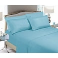 thumbnail image 2 of Elegant Comfort 6 Piece Bed Sheets Polyester Twin/Twin Xl Aqua Blue Solid Sheet Set, 2 of 5