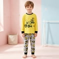 thumbnail image 2 of Wenfanal Little Boys Long sleeve Pajamas Kids Big Girl Pajama Set Boys Set Comfortable Soft Cute Boys Home Pajama Set Size 4-5 Years,Yellow, 2 of 7