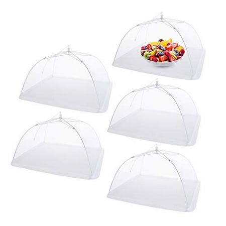 

Mesh Food Covers for Outdoors 17 Pop-Up Food Cover Tents Umbrella Reusable Protector Collapsible Screens Canopies for Plates Parties Picnics Bugs 5 Pack