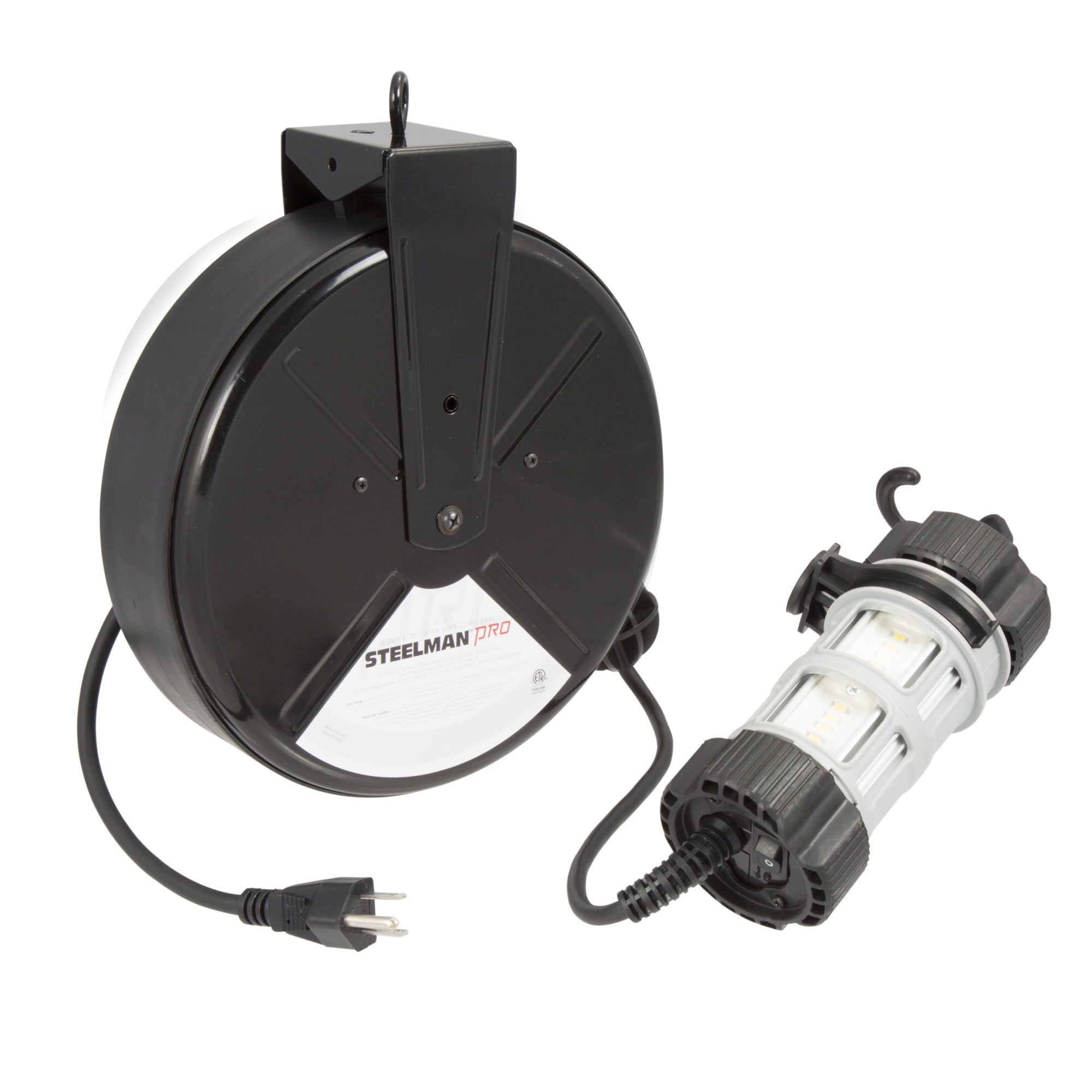 Steelman 98483 White 30-foot Cord 15 Amp T-tap Reel With 4