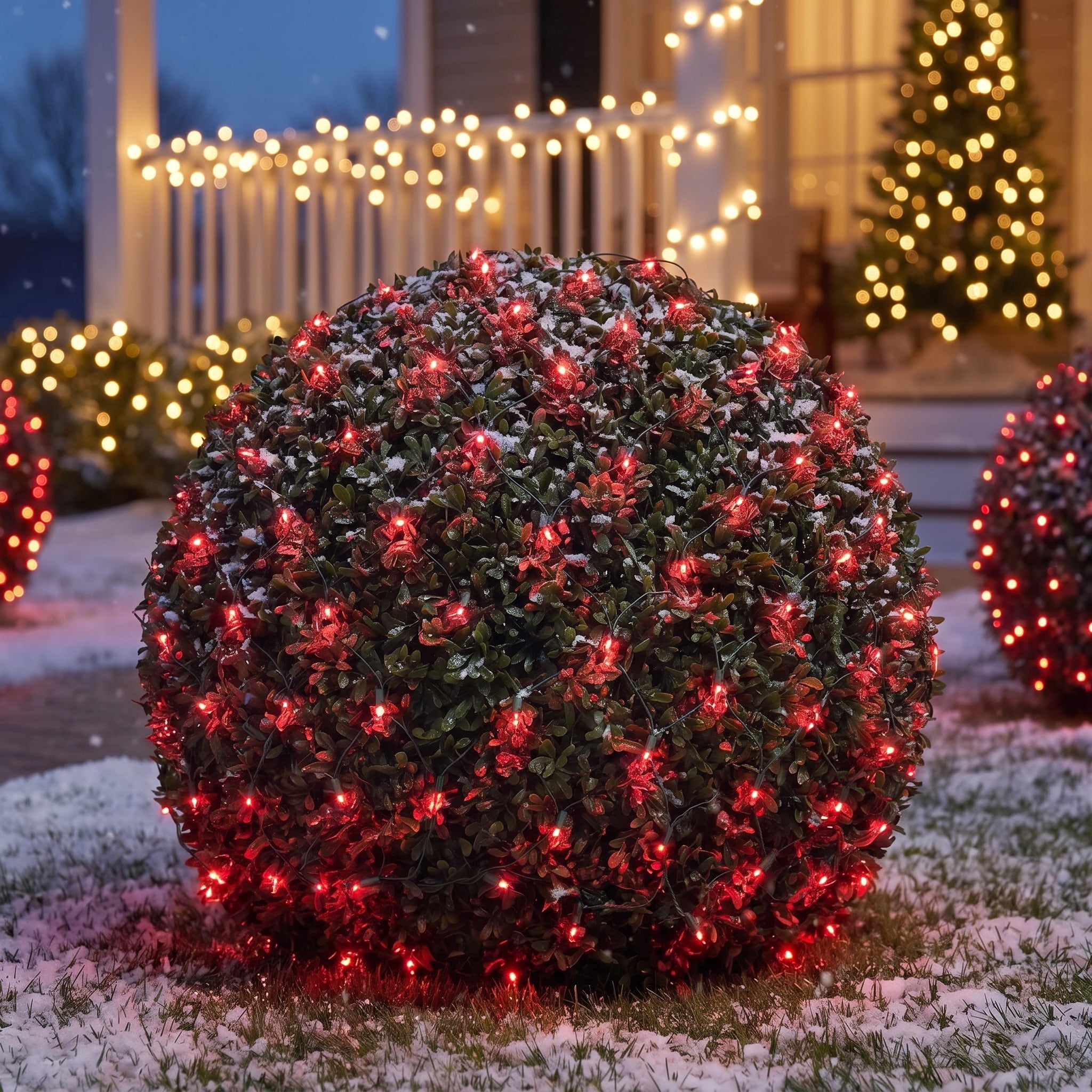 Indoor/Outdoor 150-Count LED Christmas Net Lights, Red, Green Wire, 6' x 4', by Holiday Time