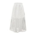 thumbnail image 5 of Gbsyewxs Skirts For Women Midi Skirt High Elastic Waist Hollow Out Layered Solid Color Beach Summer Women'S Skirts White, 5 of 6