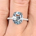 thumbnail image 3 of 1.75 Carat 8x6mm Oval Cut Aquamarine Engagement Ring on 10k Rose Gold, 3 of 5