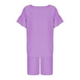 thumbnail image 5 of 4T Summer Outfits For Girls Girls' Summer Outfit Ruffle Sleeve Top and Elastic Waist Shorts Clothing Set Lightweight Casual Two Piece, 5 of 6