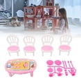 thumbnail image 3 of Dollhouse Dining Table Chairs 1:16 Safe Plastic High Simulation Miniature Table Chairs For DIY Decoration, 3 of 8