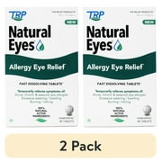 (2 pack) Natural Eyes, Allergy Eye Relief, Fast Dissolving Tablets, for Allergy Symptoms Including Itchiness, Burning, and Excessive Watering. 1 Carton Equals 48 Tablets.
