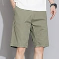 thumbnail image 6 of HOOMEUMY Men's Summer Shorts Solid Color Straight Fit Lightweight Breathable Quick Dry Beach Shorts with Pockets Green 34, 6 of 9