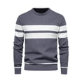 thumbnail image 1 of Innerwin Chandail Manches Longues Homme chandail-Over Hauts Usage Quotidien Col Rond Ample Tricoté Chandails Gris Bleu m, 1 of 2