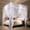 Gray/White-47"W x 78"L (Pack of 1), variant on 4 Corners Ruffle Princess Bed Curtain-double Layer Cozy Drape Netting 4 Opening Mosquito Net For Adults Bedroom Decoration (gray/white 47" W*78" L*82" H/)