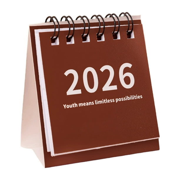 Mini calendario de escritorio pequeño sin imprimir, calendario de viento, tarjeta perforada, planificador de cuenta regresiva, adornos pequeños de escritorio