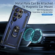 S23 Ultra Cases Galaxy S 23 Ultra Case with Kickstand Shockproof Case,TPU Durable Rugged Bumper Textured Matte Hybrid Design for Samsung S23 Ultra-Blue