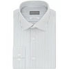 Michael Kors Men's Classic/Regular-Fit Airsoft Stretch Performance Non-Iron Green Stripe Dress Shirt Size 14.5X32-33