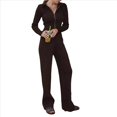 thumbnail image 1 of Conjunto de Dos Piezas para Mujer, Pantalón Deportivo de Pierna , Media Cremallera, Larga y Cuello en V. Café L, 1 of 7