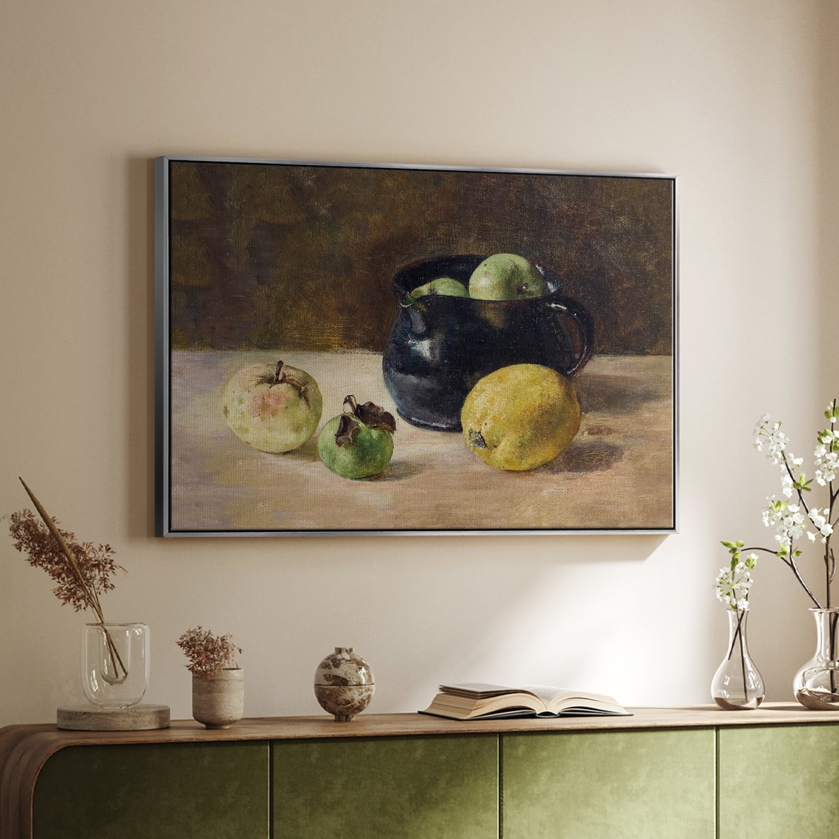 Vintage Botanical Print-LXVI By Wexford Home Framed in Silver Wood Gallery Wrapped Canvas 25 in. x 37 in.