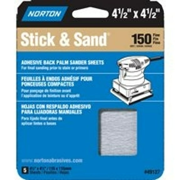 Norton 07660705446 5PK 4-1/2"x4-1/2" 150G - Quantity 1