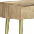 thumbnail image 2 of Console Table with Gold Inlay and Soft Close Drawers, Light Brown Mango Wood Sofa Table for Entryway, Living Room, 2 of 10