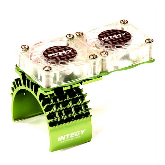 Integy RC Toy Model Hop-ups T8534GREEN Motor Heatsink   Twin Cooling Fan for Traxxas 1/10 Slash 4X4 (6808)