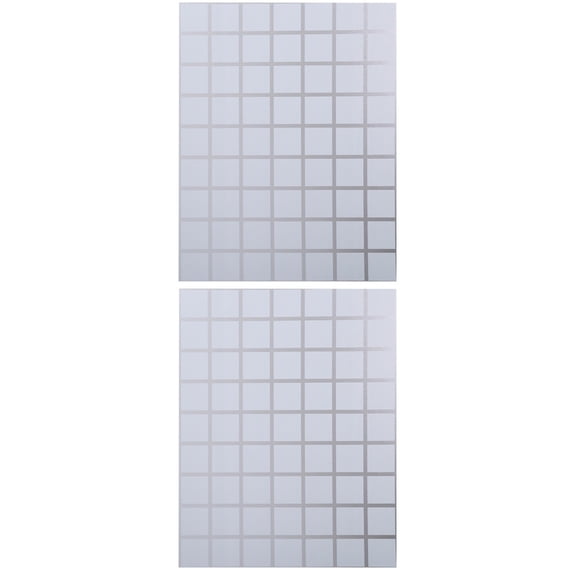 2 Rolls Privacy Window Film Stickers, Static Cling Checkered Glass Film for Home, Office, Bathroom, and Car Use