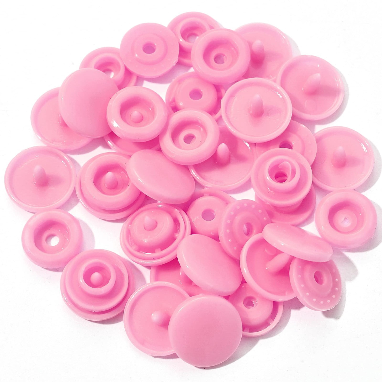 300-Piece Snap Button Kit With Pliers Plastic And Metal Snap Buttons With Snaps Pliers Set 300 Sets Plastic And Metal Snap Buttons For Sewing And Crafting - Pink