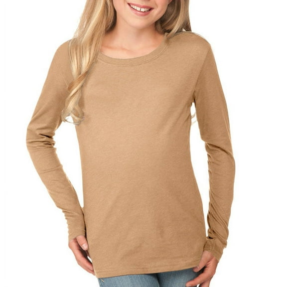 Kavio! Youth Crew Neck Long Sleeve Top Camel L