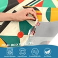 thumbnail image 3 of Yayeee Kitchen Curtains Tier Pair Light Filtering 27"x36" Rod Pocket Short Cafe Window Panel, Beige Geometric, 3 of 7